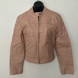 Motorcycle Pink leather Jacket Size S FJ